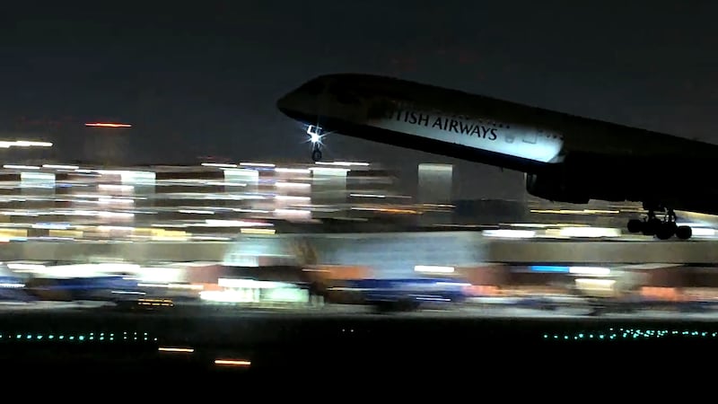 A piece of aircraft equipment fell during takeoff from a British Airways flight, airport...