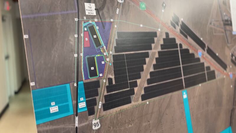 A rendering of a proposed AI data center in Boulder City, Nevada.