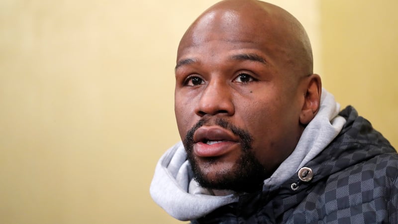 In this Dec. 29, 2018 file photo, Floyd Mayweather Jr. speaks during a news conference in...