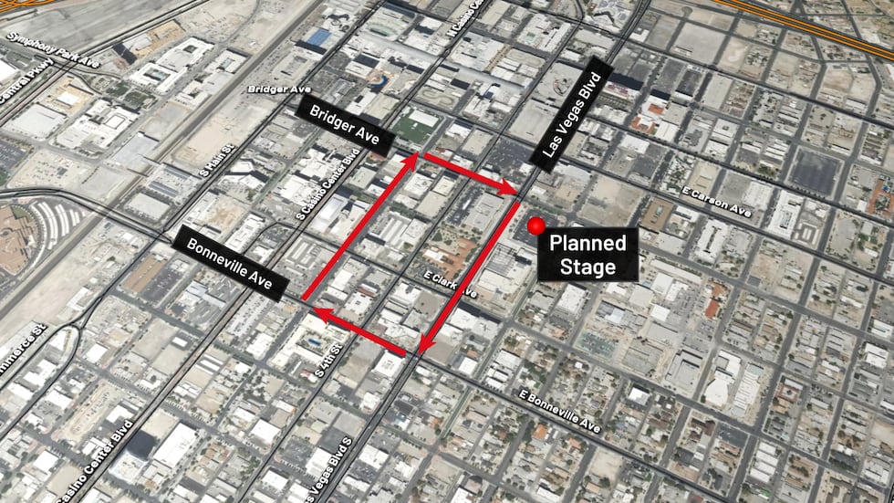 policía advierte sobre cierres de carreteras en el centro de Las Vegas por la protesta “No...