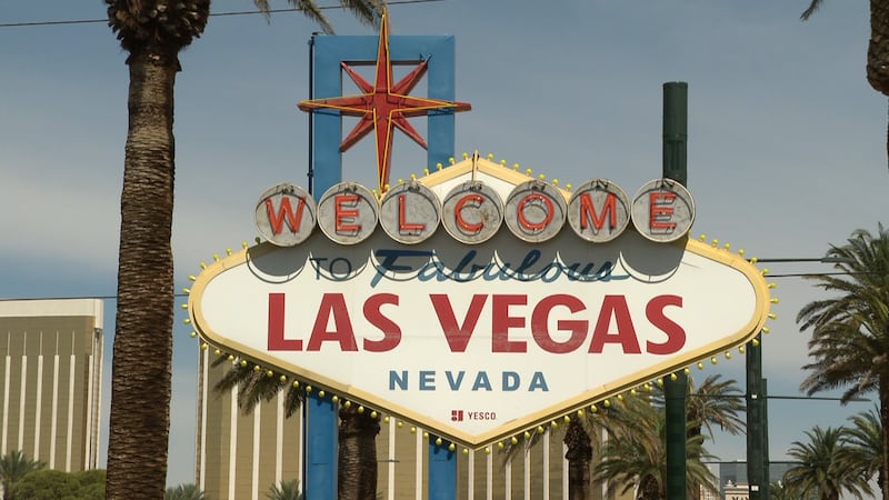 Photo of "Welcome to Fabulous Las Vegas" sign taken on March 23, 2026.