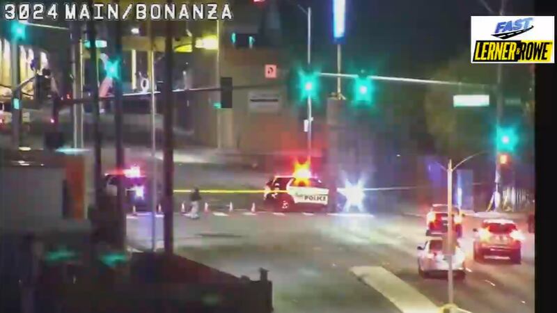 Las Vegas police are investigating a deadly crash involving a pedestrian downtown.