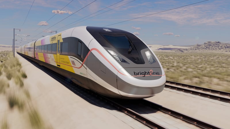 El proyecto de tren de alta velocidad Brightline West, que conectará Las Vegas con el sur de...