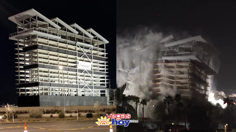 Los equipos implosionaron el Eastside Cannery Hotel-Casino a lo largo de Boulder Highway.