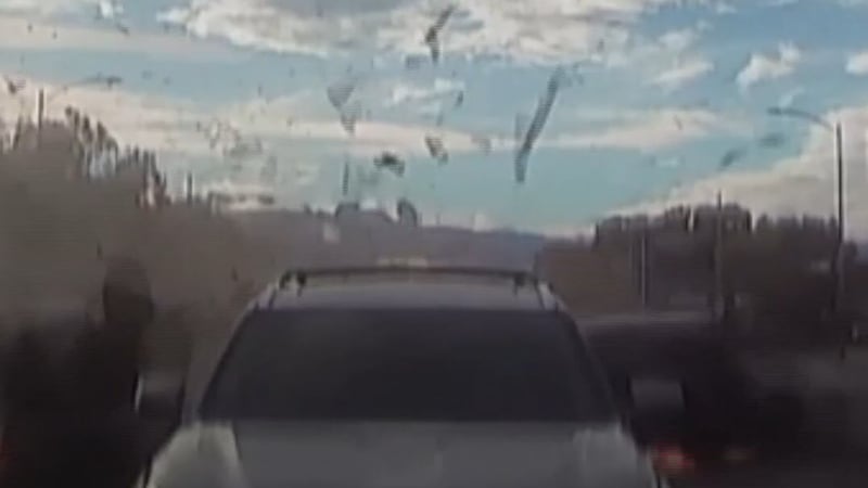 Un video recién publicado de cámaras de seguridad muestra los momentos previos a un choque...